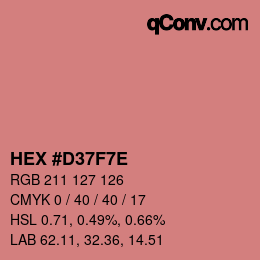 Color code: HEX #D37F7E | qconv.com
