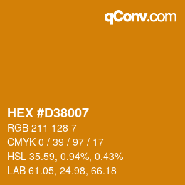カラーコード: HEX #D38007 | qconv.com