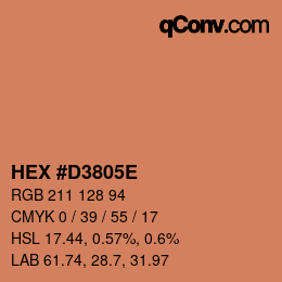 Farbcode: HEX #D3805E | qconv.com