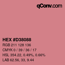 カラーコード: HEX #D38088 | qconv.com