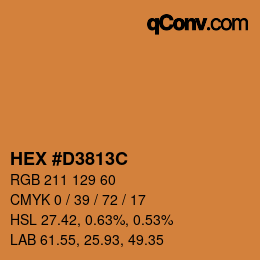 颜色代码: HEX #D3813C | qconv.com