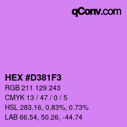 颜色代码: HEX #D381F3 | qconv.com