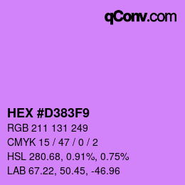 颜色代码: HEX #D383F9 | qconv.com