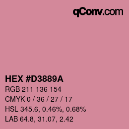 Color code: HEX #D3889A | qconv.com