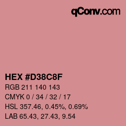 Color code: HEX #D38C8F | qconv.com