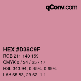 カラーコード: HEX #D38C9F | qconv.com