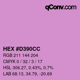 颜色代码: HEX #D390CC | qconv.com
