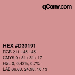 Color code: HEX #D39191 | qconv.com