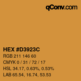 颜色代码: HEX #D3923C | qconv.com
