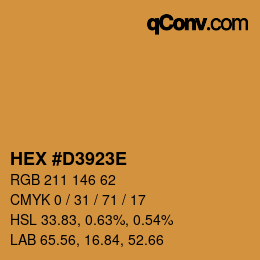 Color code: HEX #D3923E | qconv.com