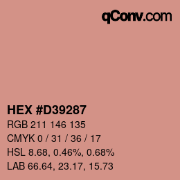 Farbcode: HEX #D39287 | qconv.com
