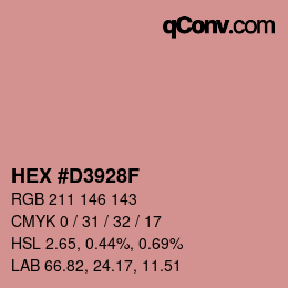 Color code: HEX #D3928F | qconv.com