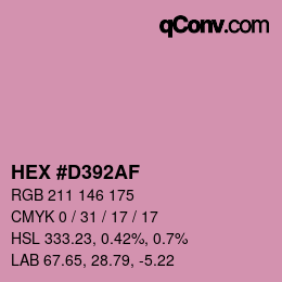 颜色代码: HEX #D392AF | qconv.com