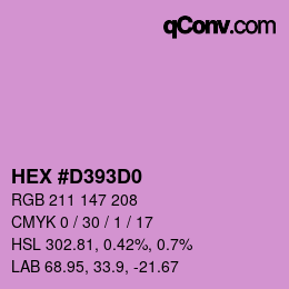 Farbcode: HEX #D393D0 | qconv.com