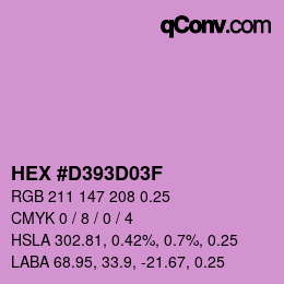 颜色代码: HEX #D393D03F | qconv.com