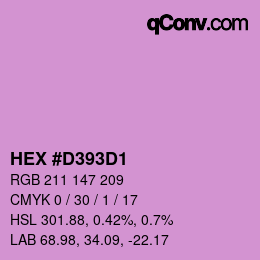 颜色代码: HEX #D393D1 | qconv.com