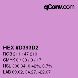 Farbcode: HEX #D393D2 | qconv.com