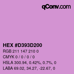 Code couleur: HEX #D393D200 | qconv.com