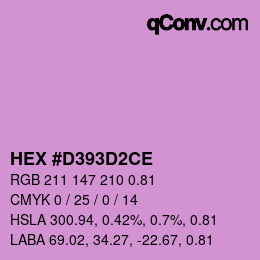 颜色代码: HEX #D393D2CE | qconv.com