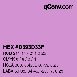 カラーコード: HEX #D393D33F | qconv.com