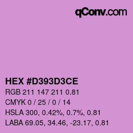Farbcode: HEX #D393D3CE | qconv.com