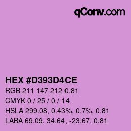 Farbcode: HEX #D393D4CE | qconv.com