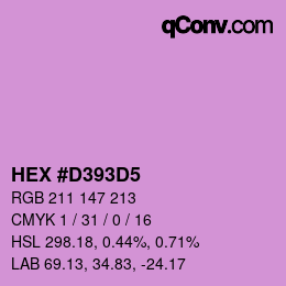 Code couleur: HEX #D393D5 | qconv.com