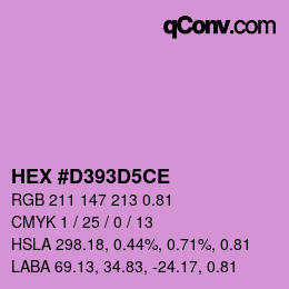 Código de color: HEX #D393D5CE | qconv.com