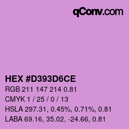 Code couleur: HEX #D393D6CE | qconv.com