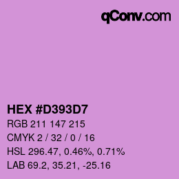 Color code: HEX #D393D7 | qconv.com