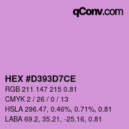 Color code: HEX #D393D7CE | qconv.com