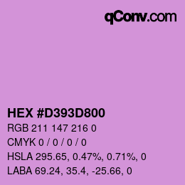 颜色代码: HEX #D393D800 | qconv.com