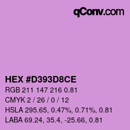 Farbcode: HEX #D393D8CE | qconv.com