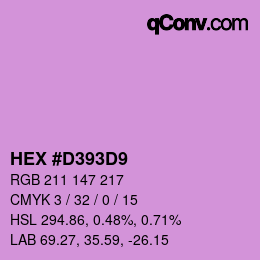 Code couleur: HEX #D393D9 | qconv.com