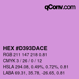 Farbcode: HEX #D393DACE | qconv.com
