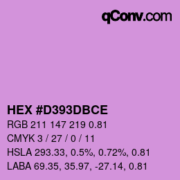 Code couleur: HEX #D393DBCE | qconv.com