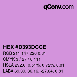 カラーコード: HEX #D393DCCE | qconv.com