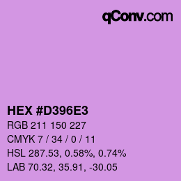 カラーコード: HEX #D396E3 | qconv.com