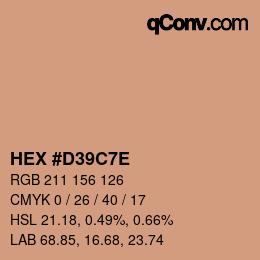Color code: HEX #D39C7E | qconv.com