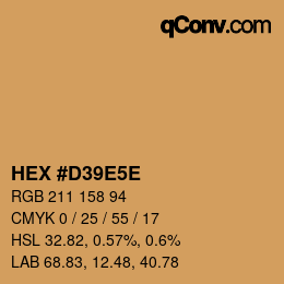 Color code: HEX #D39E5E | qconv.com
