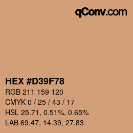 カラーコード: HEX #D39F78 | qconv.com