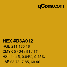颜色代码: HEX #D3A012 | qconv.com
