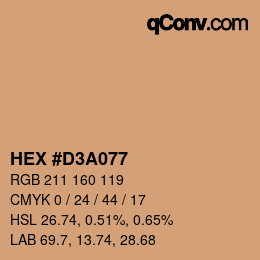 Color code: HEX #D3A077 | qconv.com