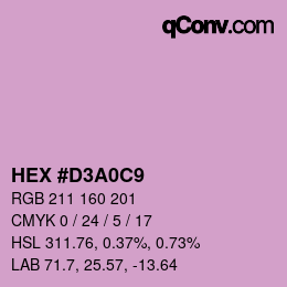 カラーコード: HEX #D3A0C9 | qconv.com