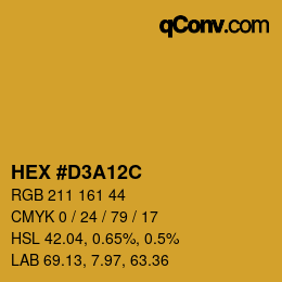 Color code: HEX #D3A12C | qconv.com