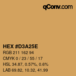 Color code: HEX #D3A25E | qconv.com