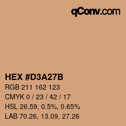 カラーコード: HEX #D3A27B | qconv.com