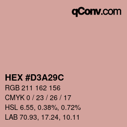 Color code: HEX #D3A29C | qconv.com