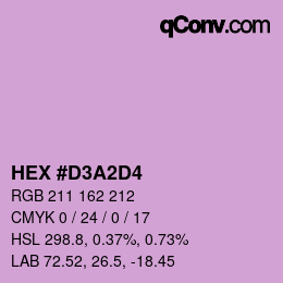 カラーコード: HEX #D3A2D4 | qconv.com