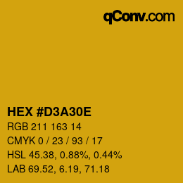 Color code: HEX #D3A30E | qconv.com